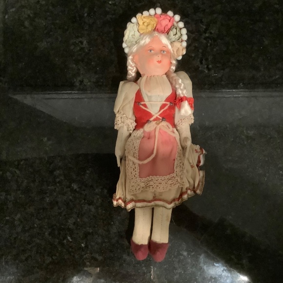 Vintage Scandanavian Cloth 10.25 in. Folk Doll - Picture 3 of 10